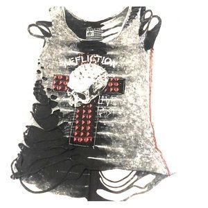 Custom cut Peepshow/Affliction shirt